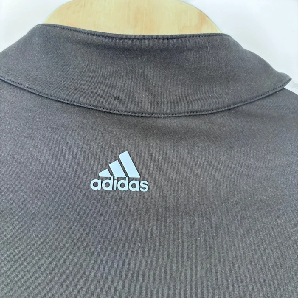 Adidas Golf Climacool Pullover Mens 2XL Black Grey 1/4 Zip 3-Stripe Performance